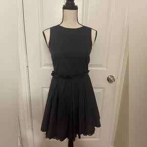 Alice + Olivia Open Back Buttons Black Sleeveless Mini Dress